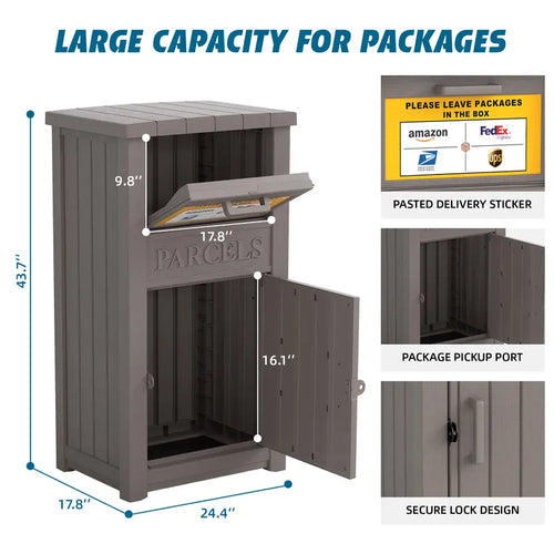 Outdoor Lockable Resin Package Delivery Box